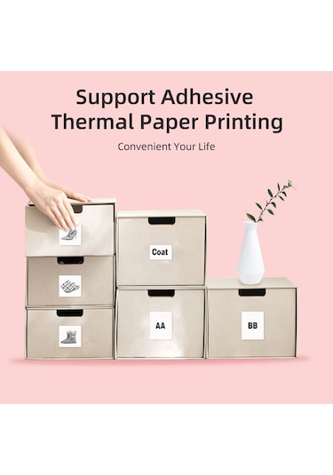 Skycity C20 Mini Termal Etiket Yazıcı, 203 Dpı, 57x25mm Kağıt İle, Bt Bağlantılı, Dahili Pil, El Defteri-fotoğraf-bilet Yazdırma