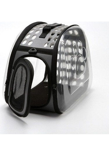 Fochsia Puppy Seyahat Nefes Alabilir Taşıma Çantaları, Boyut: S Gri