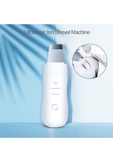 Ultrasonik Cilt Scrubber Derin Soyma Kürek Yüz Gözenek Temizleyici Yüz Cilt Scrubber Asansör Makinesi Yüz Temizleme Makinesi Cilt Scrubber Hztps3 Beyaz