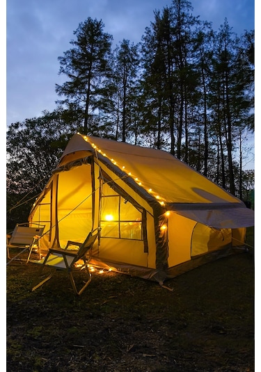 Robo 6 Kişilik 4 Mevsim Şişme Kamp Çadırı (Oxford 210T UPF>40 Kumaş, -40 °C'ye Kadar Kullanım)