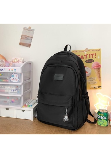 Siyah Schoolbag Sırt Çantası Siyah