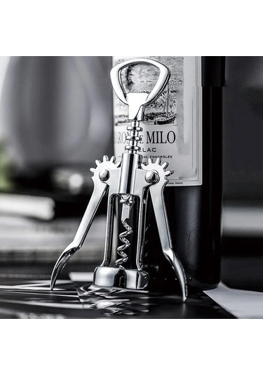 Liangmei Ambalajlı Klasik Şişe Açacağı Premium Çinko Alaşımlı Ahşap