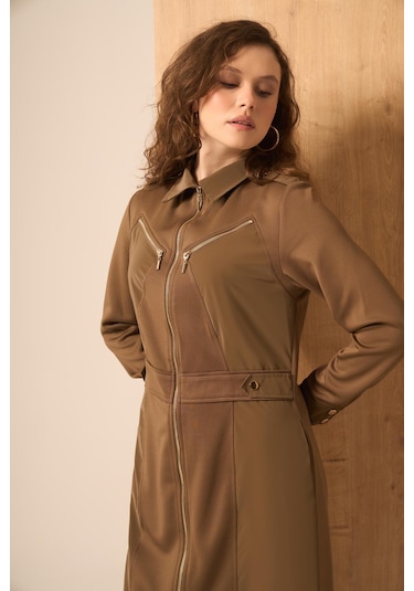 Ftz Women Kadın Safir Elbise Kahve 31261 Kahve