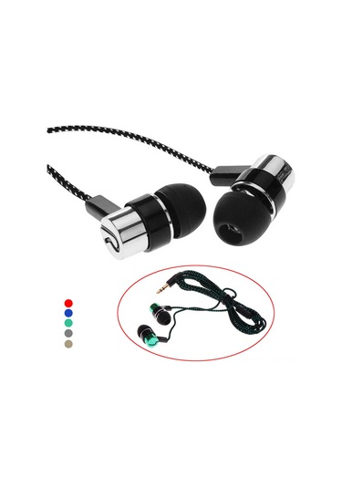 Vkemall Güneşte Parlayan Fiber Kablolu Stereo Kulak İçi Kulaklık, Gürültü Engelleme, 3.5mm Bağlantı, Kırmızı