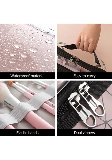 Tongxida Gezinme Kosmetik Çantası Mavi - Su Geçirmez, 6 Lastik Band, Dayanıklı Askı Çok Renkli