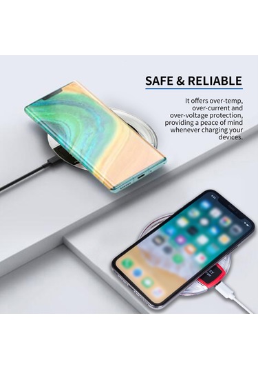 Jeemson Beyaz K9 Kablosuz Şarj Cihazı - Huawei, Xiaomi, Apple Uyumlu - Kolay Kullanım, Güvenli Koruma, Masayı Düzenli Tutar