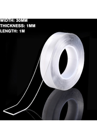 1mm 1m Çift Taraflı Tutma Bandı Traceless Yıkanabilir Yapışkan Bant Pu Jel