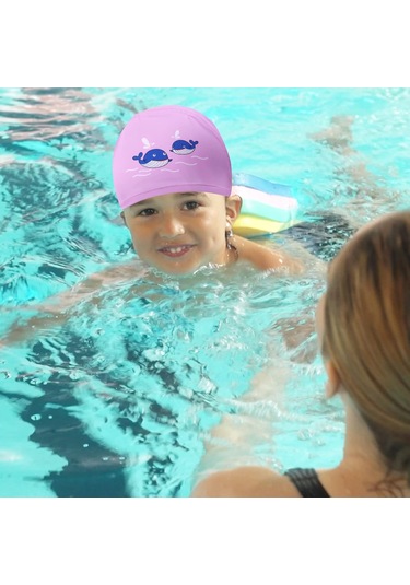 6-12 Yaş Arası Çocuklar İçin Yüzme Boneleri, Balina Desenli, Pu Y Pembe