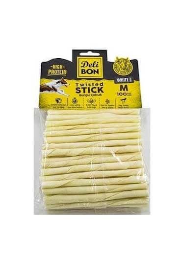 Delibon Deri Burgu Çubuk Orta Boy 100'lü Paket Beyaz