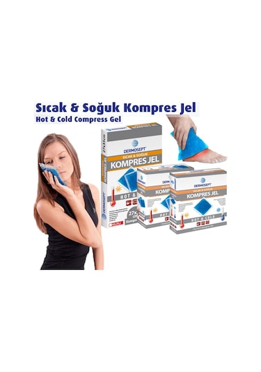 Dermosept Sıcak Soğuk Termo Jel Kompres Buz Jel Termojel 4'lü 13 x 26 CM
