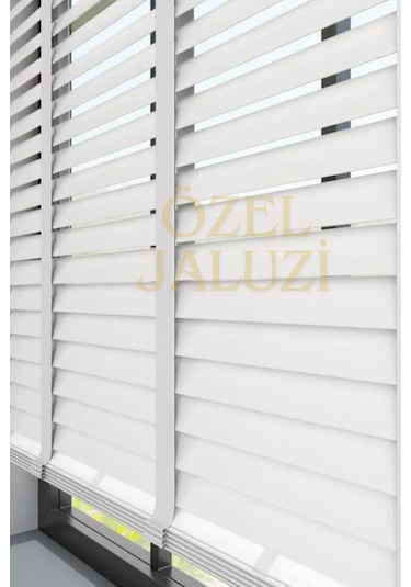 Beyaz 50 Mm Ahşap Jaluzi Beyaz