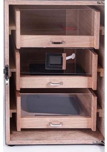 Parmida Humidor / Üç Katlı Puro Saklama Kutusu - Siyah 0119