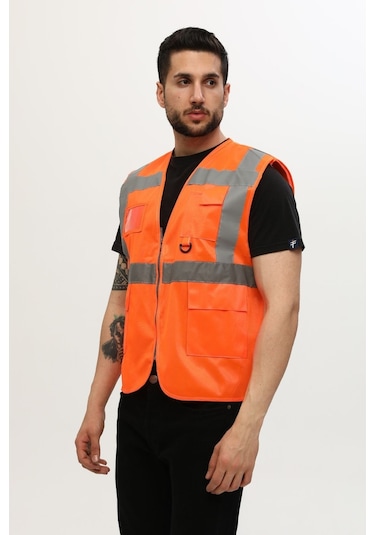 Uniprom Yelek Yönetici Ikaz Yeleği Reflektörlü Neon Turuncu