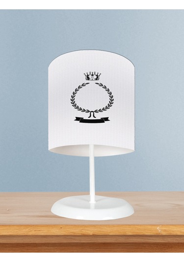 Mekta Home Bebek Ve Çocuk Odası Kral Taçlı Ve Çelenk Desenli Abajur