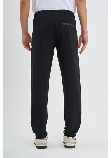 Shooter Sportswear Mevsimlik Antrasit Erkek Eşofman Altı Rahat Kalıp Fermuar Cepli Düz Paça Siyah