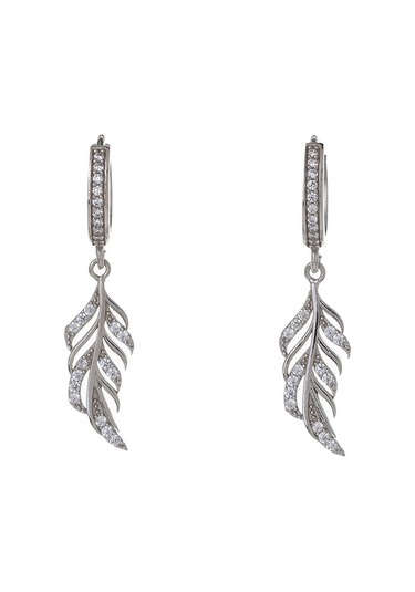 Yaprak Model-2 925 Ayar Gümüş Zirkon Taşlı Kadın Küpe Gümüş