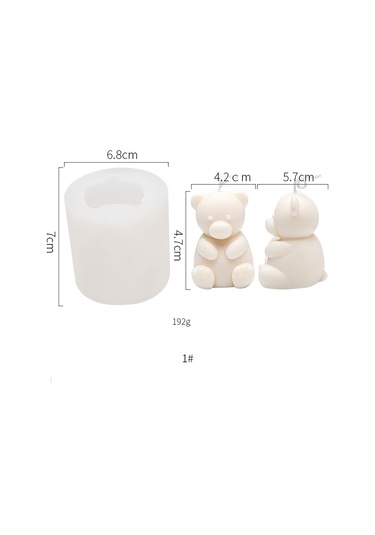 Sevimli Kutup Ayısı Kokulu Mum Kalıbı 2 Paket Ayı Kalıbı Ayı Mum Beyaz