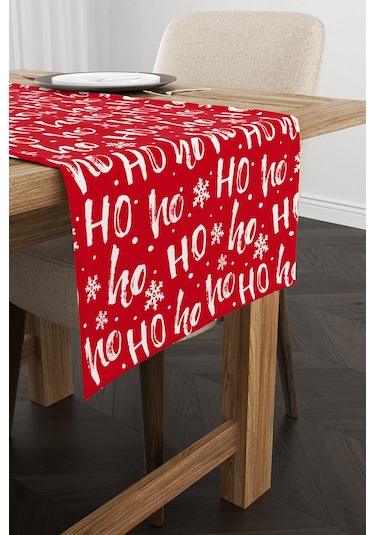 Kırmızı Beyaz Yılbaşı Temalı Dijital Baskılı Runner Cgh791-Rn