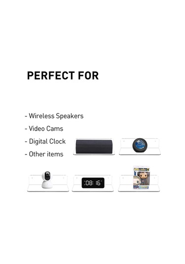 Neevoyu Transparent Pmma Duvar Rafı Seti - Hoparlör, Akıllı Hoparlör, Telefon İçin - Kablolu Ve Kablosuz Kurulum Seçenekleri