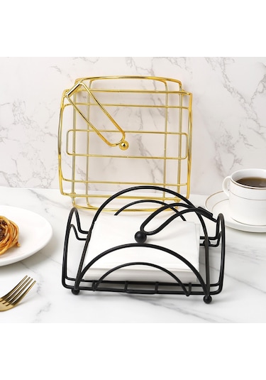 Homyl Dik Peçete Dispenseri Peçetelik Yemek Masası Altın Altın