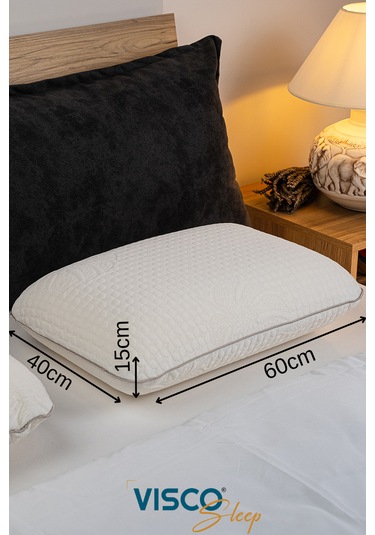 Visco Yastık Doğal Viskon Kılıf Ergonomik Yastık 60 x 40 x 15 CM