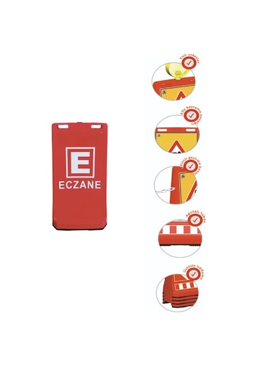 Eczane Baskılı Çift Yön Ultra Levhalı Reklam Dubası Kırmızı Renk 7.5 Kg