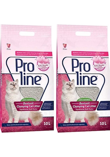 Proline Bebek Pudralı Bentonite Topaklanan Kedi Kumu 2 x 10 L