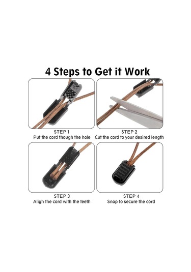 Homyl 100 Adet Fermuar Çekme İpi Uçları Kilitler Halat