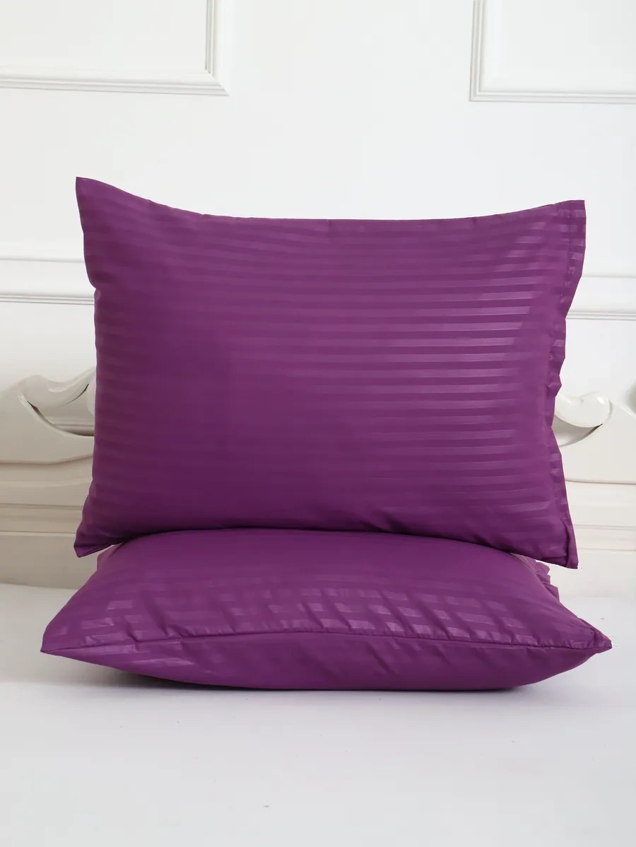 Inteteks Yastık Kılıfları 50x70 2 Adet Poli Saten Çizgili Fermuarlı 250131549 Violet