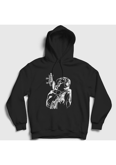 Presmono Unisex Mic The Notorious Bıg Kapüşonlu Sweatshirt Siyah