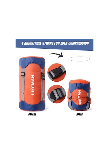 Açık Hava Uyku Tulumu Sıkıştırma Çantası Turuncu L Beden Turuncu