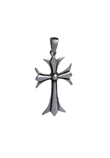 925 Ayar Gümüş Gotik Haç Tasarım Cross Kolye Ucu Gümüş