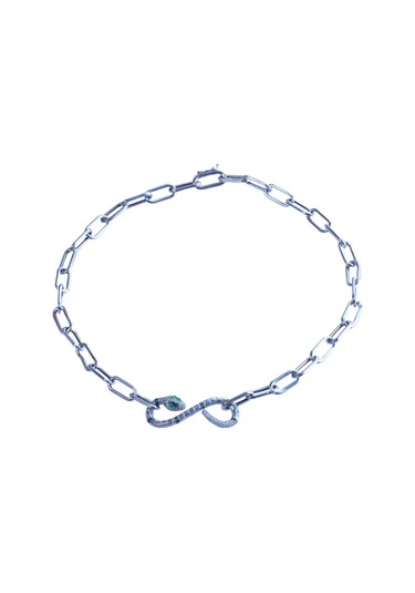 Necati Gün Yılan Sonsuzluk Modeli Zirkon Taşlı Set Gümüş