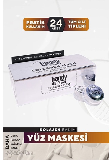 Handytowel Kolajen Kağıt Yüz Maskesi 24'lü