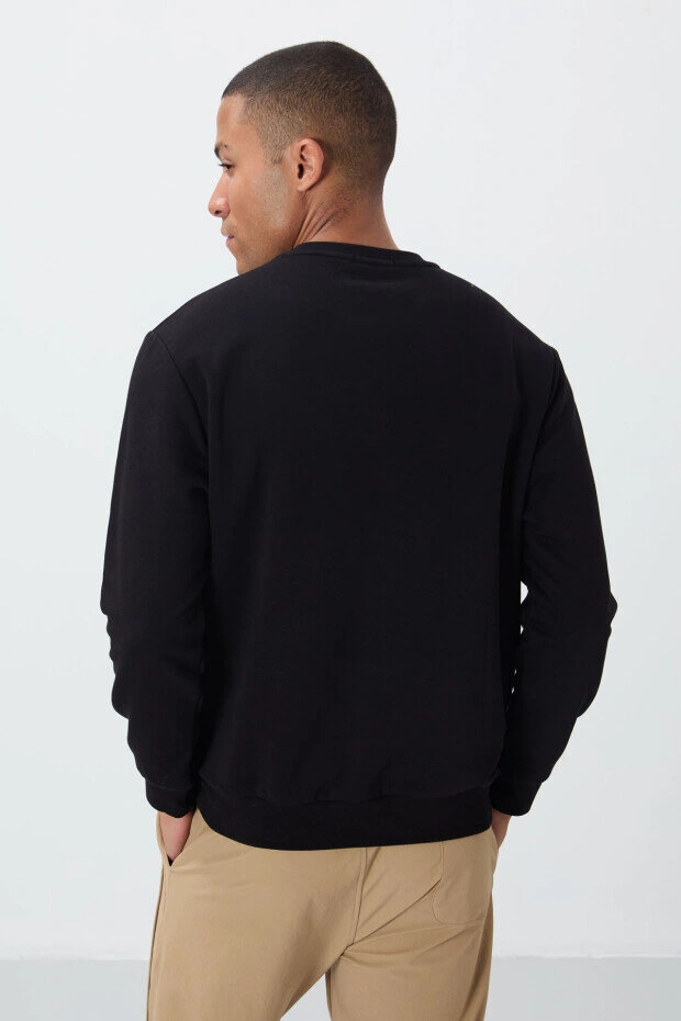 Rahat Form O Yaka 2li Paket Siyah Erkek Sweatshirt - 88020 Siyah