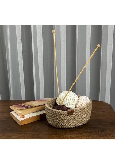 Naturalove Dekoratif Jüt Sepet - Oval / Küçük Boy