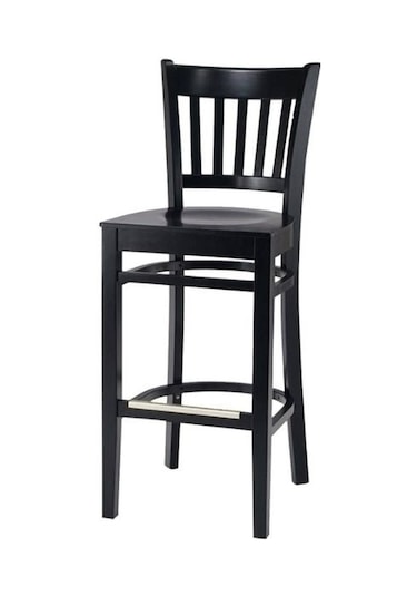 Roma Ahşap Bar Sandalyesi Siyah