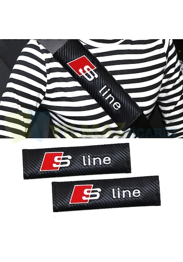 Audi S Line Logo Arma Emniyet Kemer Pedi Nakış Karbon 2 Adet