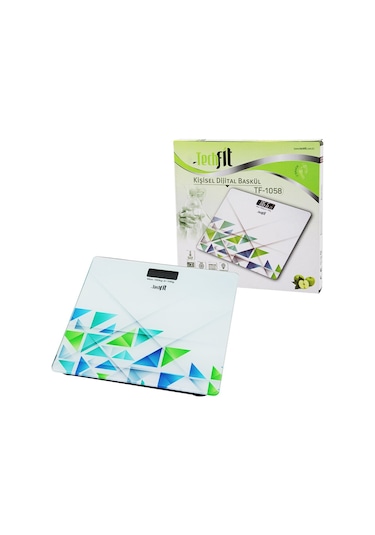 Desenli Cam Temperli Dijital Baskül Terazi 180kg/100grlcd Ekran -