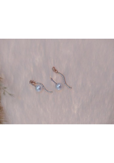 Hdmarketim Swarovski Taşlı İncili Doğa Temalı Küpe Çok Renkli