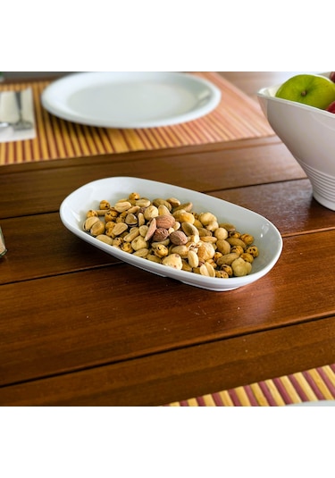 Alezy 606 Göreme Melamin Termostar Oval Kayık Tabak 19x11cm Beyaz