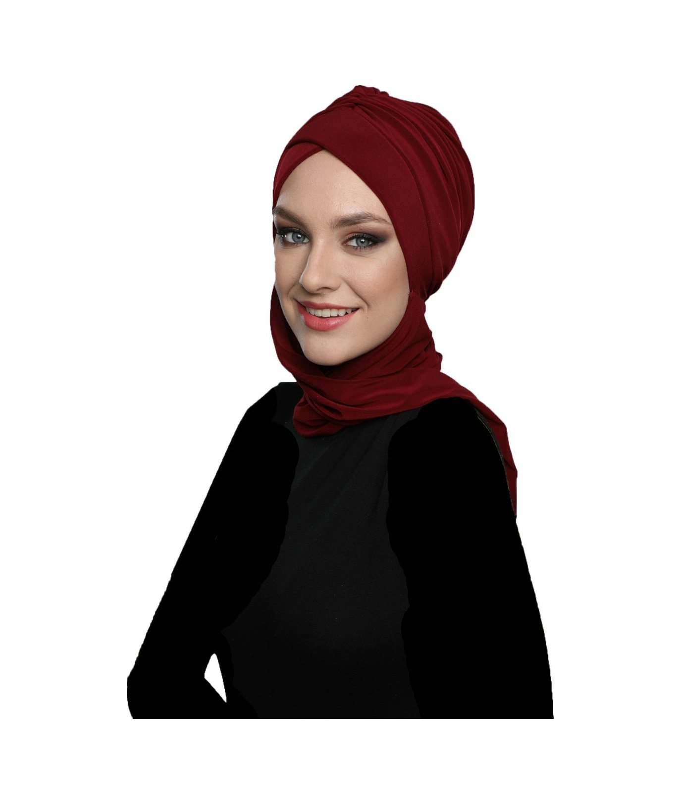 Kardelen Atkılı Astarlı Bordo Hazır Türban Tesettür Havuz Ve Dış Bone Bordo