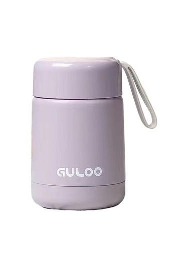 Mini Termos Bardak Taşınabilir Paslanmaz Çelik Güveç Kabı Su Bardağı Keı4ck Açık Mor
