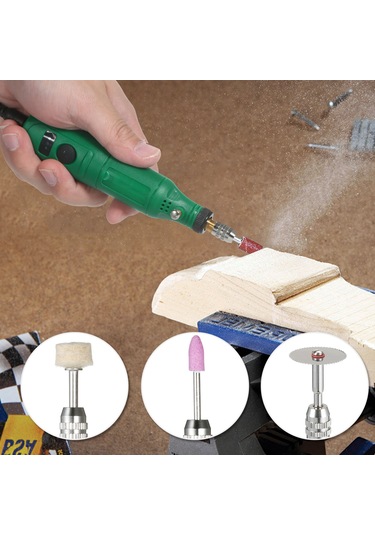 Geeroyoo 12v Mini El Taşlama Seti, 24 Parça Aksesuarlı, 5000-15000 Rpm Hız Ayarlı, Yeşil, Eu Fişli