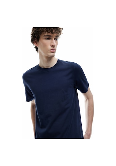 Koton Pamuklu Kısa Kollu Bisiklet Yaka Erkek Basic Tişört Lacivert 6wam10062hk Lacivert