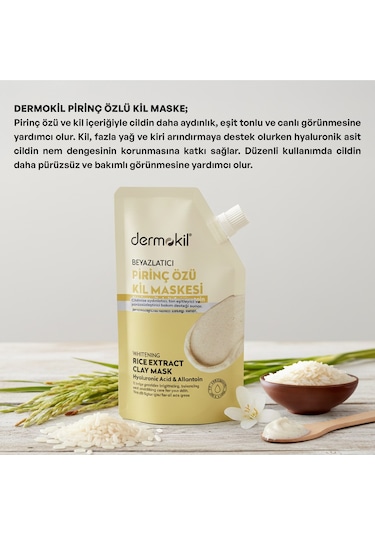 Dermokil Beyazlatıcı Etkili Pirinç Özü Kil Maske 30 Ml