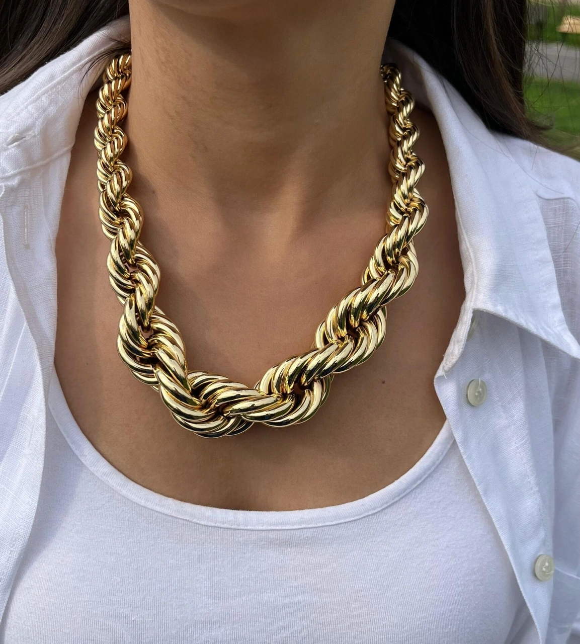 Kalın Burgu Uzun Kolye Çok Renkli