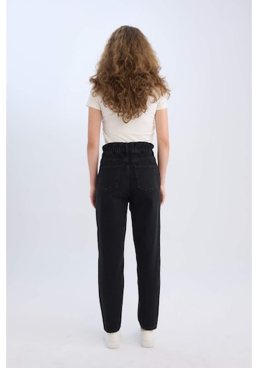 DeFacto Paperbag Beli Lastikli Kısa Paça Bilek Boy Jean Pantolon D4309AX25SPNM40