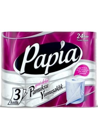 Papia Üç Katlı Tuvalet Kağıdı 3 x 24 Rulo