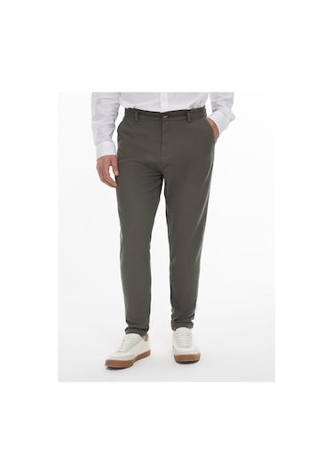 Ltb Düz Paça Keten Görünümlü Yeşil Pantolon 012254702625008 413 Yeşil